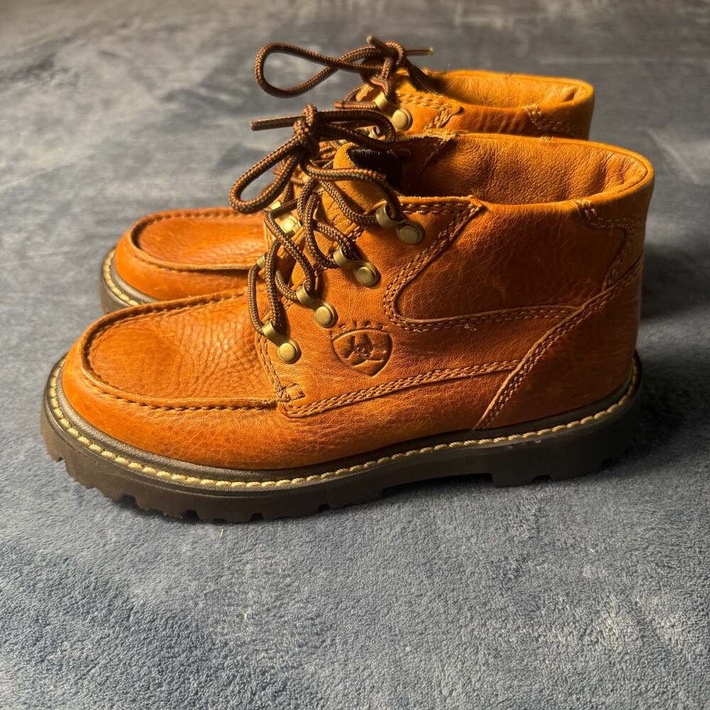 Ariat Brown Leather Lace-Up Ankle Boots